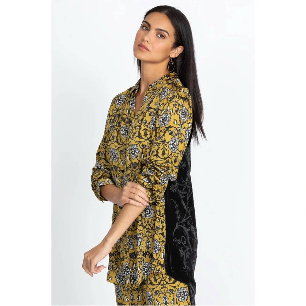 NEW Johnny Was MIEL DE LUNE VELVET BACK OVERSIZED SHIRT - Picture 2 of 13